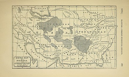 Note the wider conception of what is today Paropamisus Mts. Here it is the whole northern side of the extensions of Hindukush, map from 1873