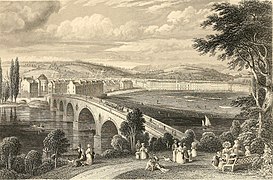 Perth Bridge as it was before being widened in 1869