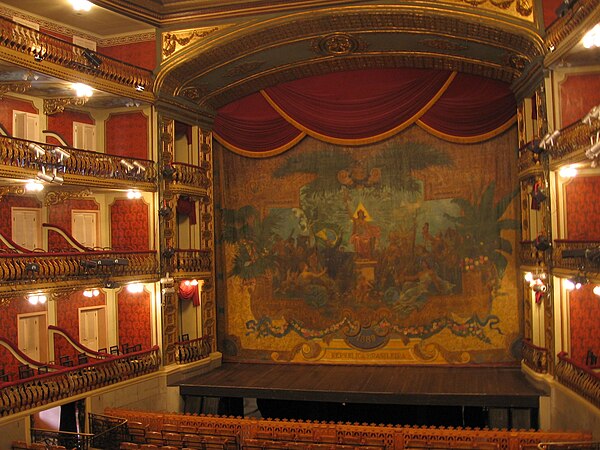 Carpezat's preserved stage curtain of the Theatro da Paz in Belém (Brazil), 1889.