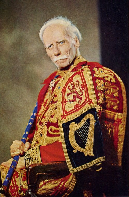 Sir Thomas Innes of Learney in his tabard of the Royal Arms, He held the office of the Lord Lyon from 1945 to 1969.