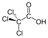 Trichloroacetic acid structure.svg