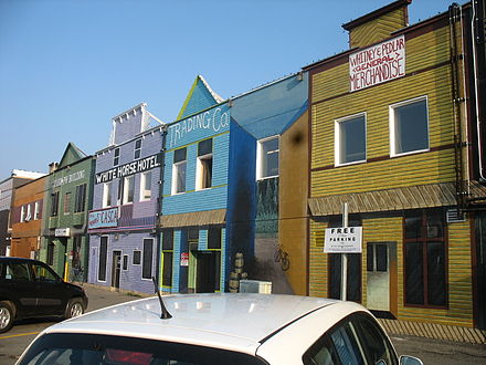 Colourful façades in downtown Whitehorse