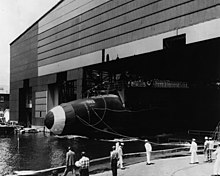 Launch of USS Thresher USN 1048964 USS Thresher (SSN-593).jpg