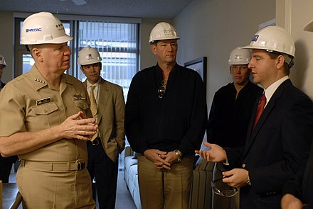 US Navy 080111-N-8273J-033 Chief of Naval Operations (CNO) Adm. Gary Roughead (left) talks with project managers