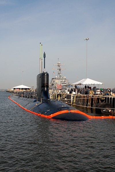 File:US Navy 100325-N-7705S-050 (PCU) New Mexico (SSN 779) stand in formation topside during a commissioning ceremony practice at Naval Station Norfolk.jpg