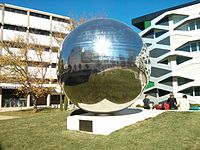 The sculpture Una at the ANU on the day it was unveiled in May 2013