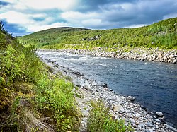 Teno. Piltamon (pohjoissaameksi Bildán) koskialue Suomen puolelta nähtynä