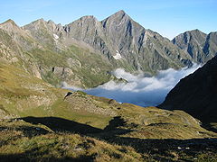 Mont Valier seen from the road to Port d'Aula in the Haut Couserans.