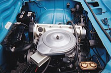 140 cu in (2.3 L) 1 bbl. I-4, 90 hp (1971) Vega 140 Engine.jpg