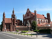 St. Anne's Church and the church of the Bernardine Monastery in Vilnius. Two examples of Gothic architecture. Vilnius St Anns church.jpg