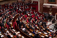 The National Assembly is the lower house of the French Parliament. Vote solennel loi mariage 23042013 12.jpg