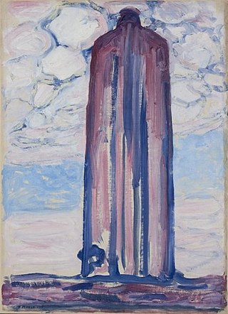 <i>The Lighthouse in Westkapelle</i> Painting by Piet Mondriaan