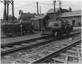 Britischer Jeep in Frankreich, 1945