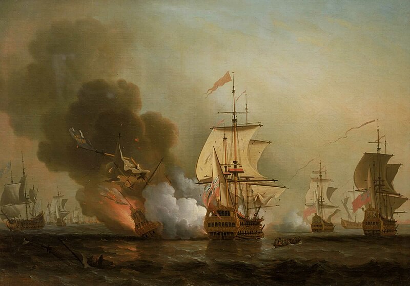 Privateers attacking Spanish ships.