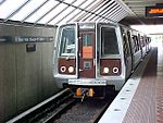 An Orange Line train at West Falls Church station in 2001