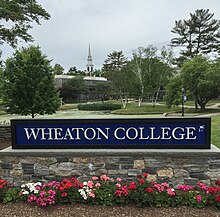 Welcome sign Wheaton College (MA) Sign.jpg