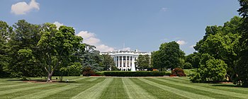 Lawn in front of the White House, Washington, ...