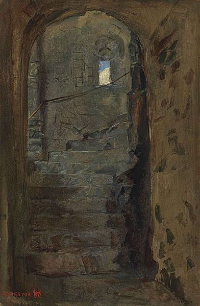 File:William Holman Hunt - A staircase at Rochester Castle, Kent.jpg