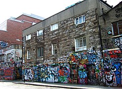 Windmill Lane Studios was known for its graffiti, here seen in 2008. Windmill Lane Studio.jpg