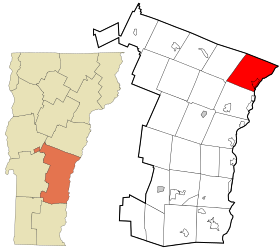 Windsor County Vermont incorporated and unincorporated areas Norwich highlighted.svg