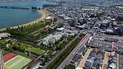 びわ湖大津プリンスホテルから近江大橋方面を眺める（2013年7月）
