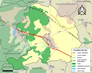 Kolorowa mapa przedstawiająca użytkowanie gruntów.