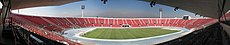 The 48,665-capacity Estadio Nacional Julio Martinez Pradanos is the home of Club Universidad de Chile. 180deg Panorama Estadio Nacional Santiago Chile.jpg