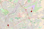 Brussels-Bombings at Brussels Airport and Maelbeek metro station, marked out in OpenStreetMap
