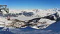 Paradiski La Plagne Piste rochette - Blick Richtung Plagne Centre