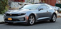 The revised front fascia for the base models of the 2019 Camaro (4-cylinder and V6 models appear identical)