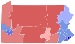 2022 US Senate Election in Pennsylvania by Congressional District.svg