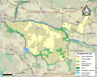 Kolorowa mapa przedstawiająca użytkowanie gruntów.