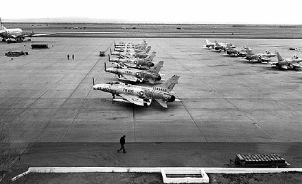 F-100s assigned to the 31 TFW on the ramp at George AFB, CA, 1961.