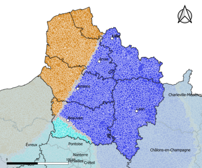 Découpage en régions climatiques. 1 Sud-ouest du bassin Parisien 2 Nord-est du bassin Parisien 3 Côtes de la Manche orientale