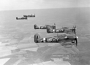 Hawker Typhoon Mk IB fra 56th Squadron