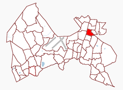 Kaupungin kartta, jossa Matari korostettuna.