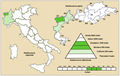 Aconitum degenii ssp. valesiacum Italy - range map
