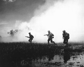 ARVN forces assault a stronghold in the Mekong Delta. ARVN in action HD-SN-99-02062.JPEG