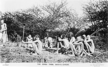 Africa, the Dinka tribe, Bahr-El-Chazal. A group (long legs) Wellcome M0000840.jpg