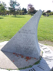 The founding families of Africville listed on the Africville Monument at Seaview Memorial Park Africville monument.jpg