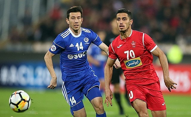 Alipour, pictured playing against Nasaf in the 2018 AFC Champions League