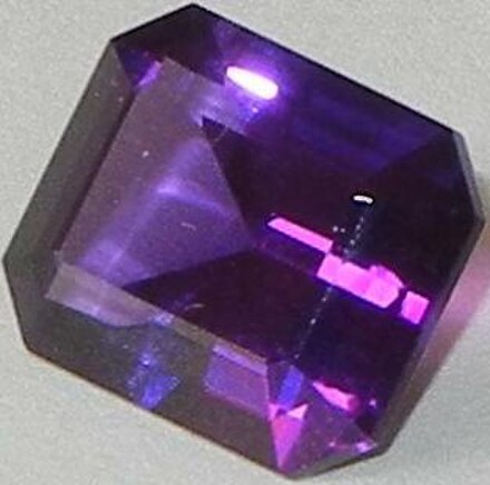 Faceted amethyst.