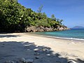 A view from Anse Major with Silhouette Island in the distant background