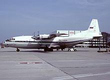 A former Ural Airlines Antonov An-12, the airline's first aircraft type after their independence from Aeroflot