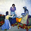 Les Pommes or Apples, 1914. Detroit Institute of Arts, oil on canvas, 59 3/8 × 59 1/4 inches. Award winning painting from the Panama-Pacific Exposition.[75]