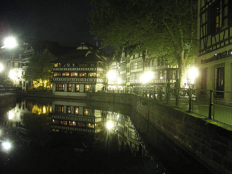 File:April 2007 Strasbourg, Petite France by night.jpg