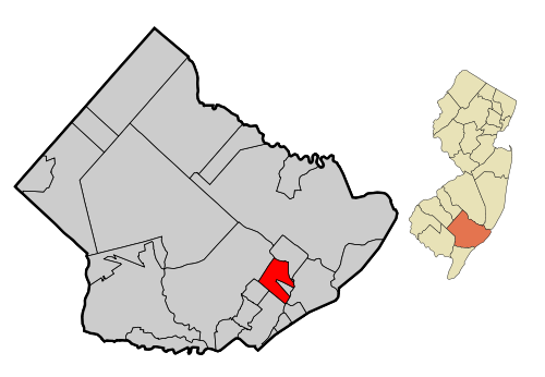 Map of Pleasantville in Atlantic County. Inset: Location of Atlantic County highlighted in New Jersey.