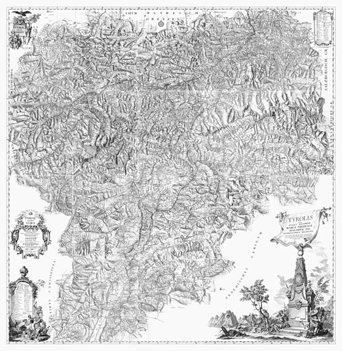 The Atlas Tyrolensis, showing the entire County of Tyrol, printed in Vienna in 1774