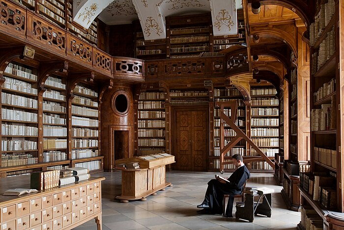 The library of Göttweig Abbey, a monastery in Austria. Show another