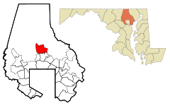 Baltimore County Maryland Incorporated and Unincorporated areas Cockeysville Highlighted.svg